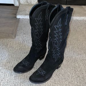 Lane fire away black suede boots size 11